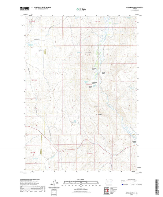 Petes Mountain Oregon US Topo Map Image