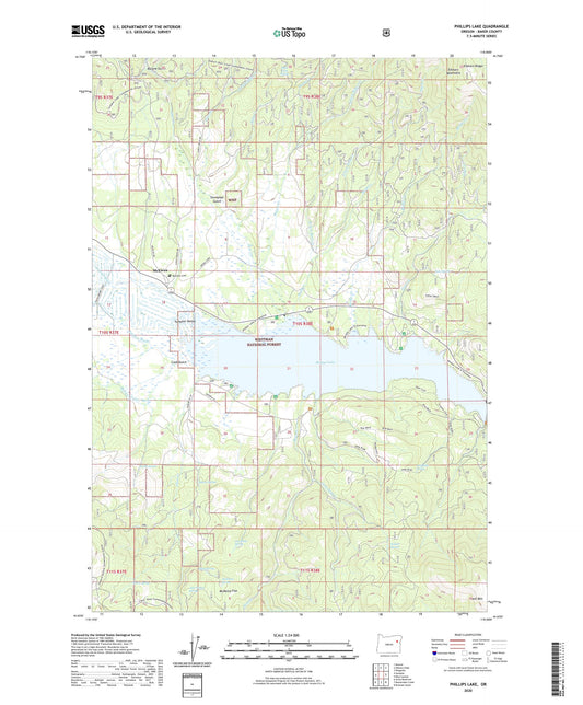 Phillips Lake Oregon US Topo Map Image