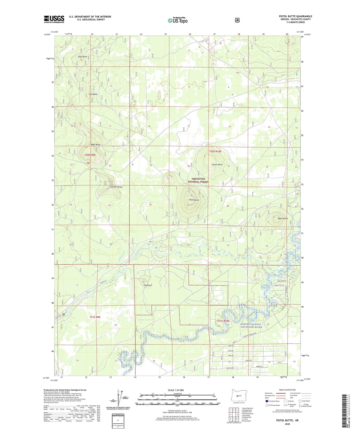 Pistol Butte Oregon US Topo Map Image