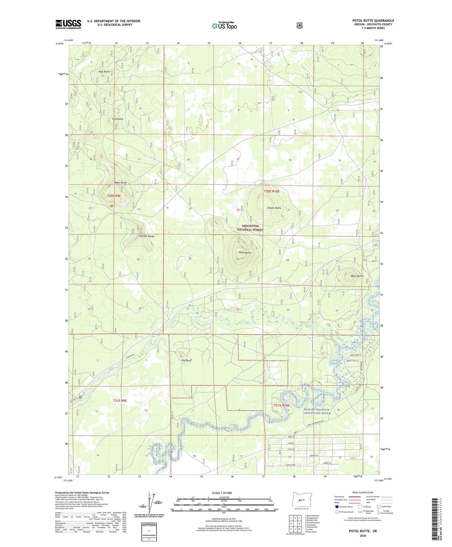 Pistol Butte Oregon US Topo Map Image