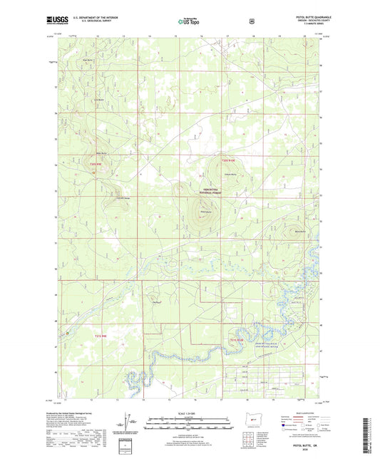 Pistol Butte Oregon US Topo Map Image