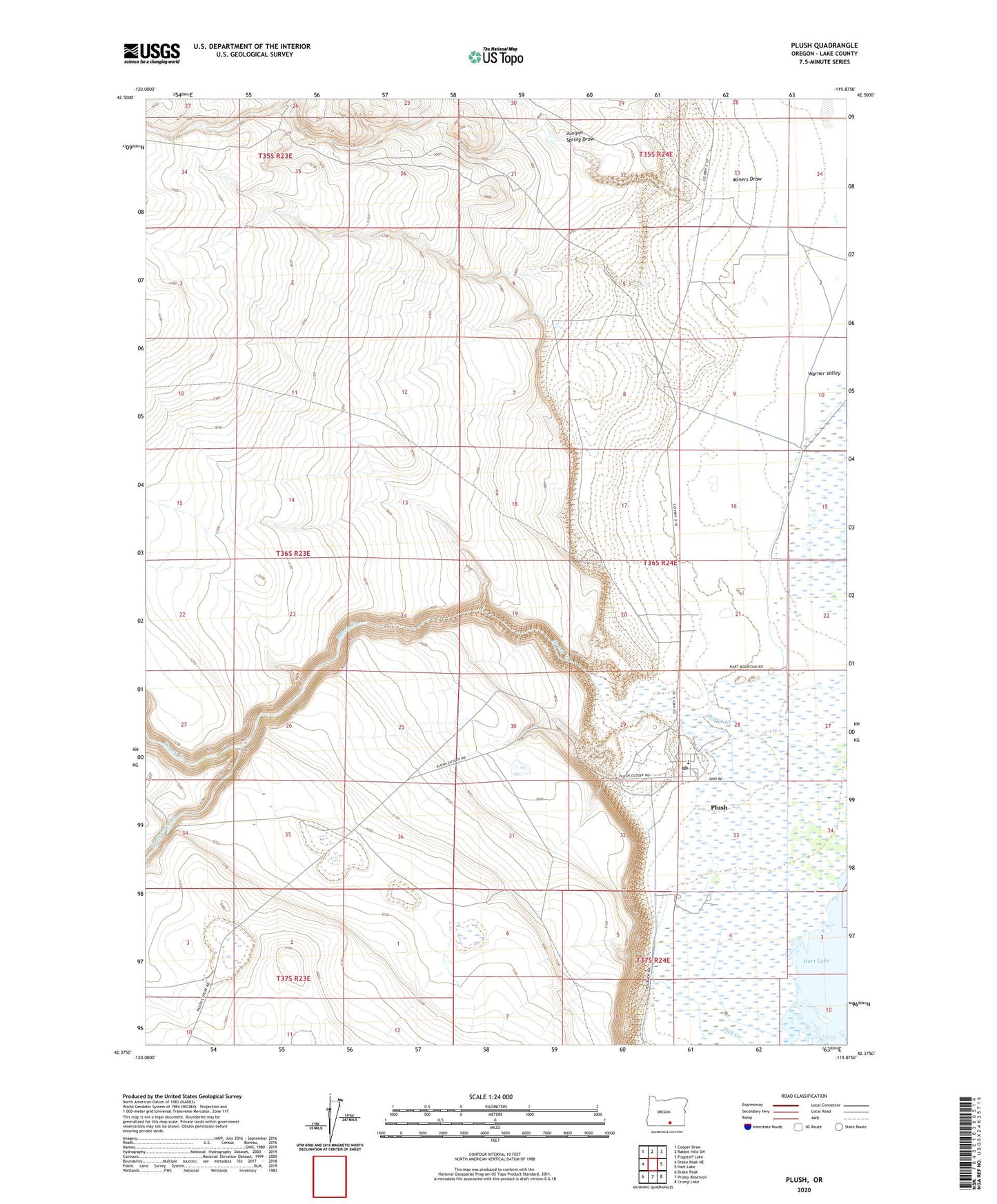 Plush Oregon US Topo Map Image