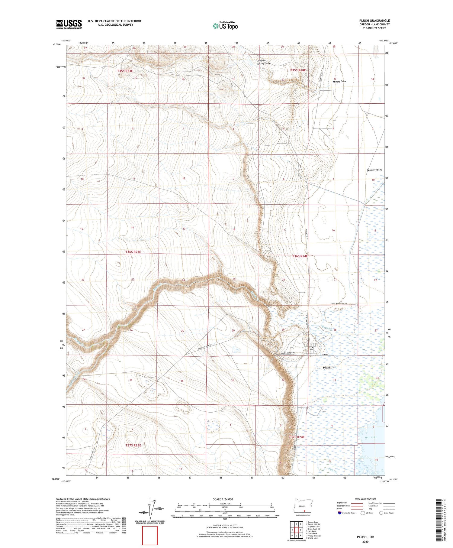 Plush Oregon US Topo Map Image
