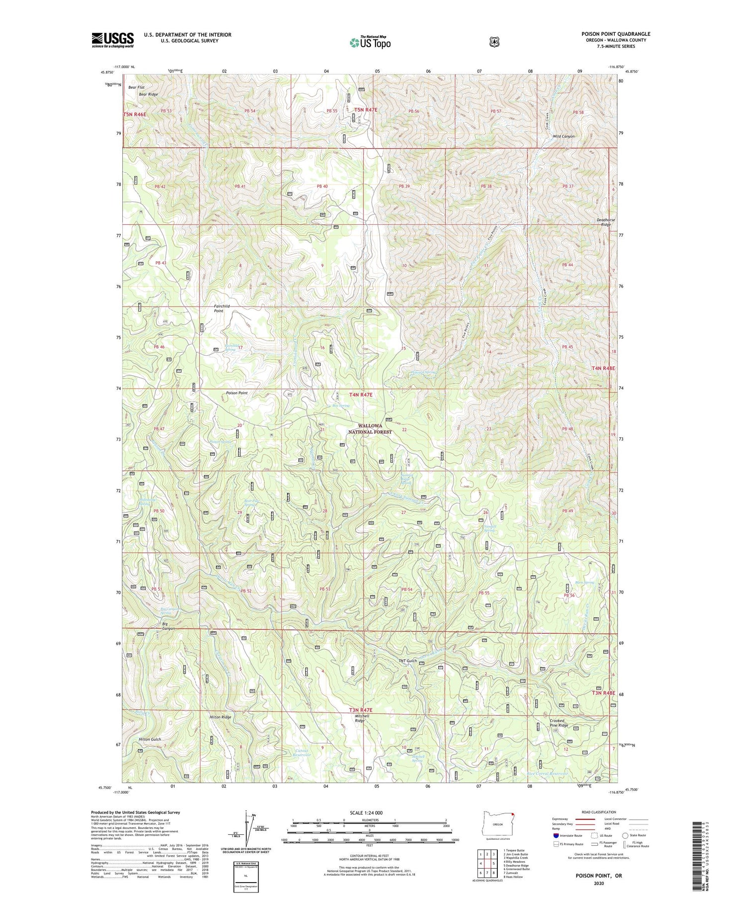 Poison Point Oregon US Topo Map Image