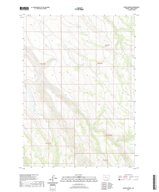 Poison Springs Oregon US Topo Map Image