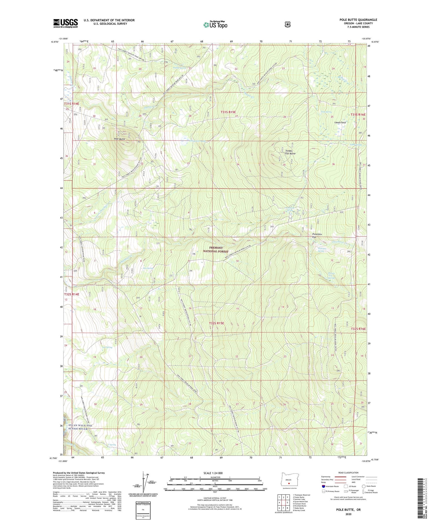 Pole Butte Oregon US Topo Map Image