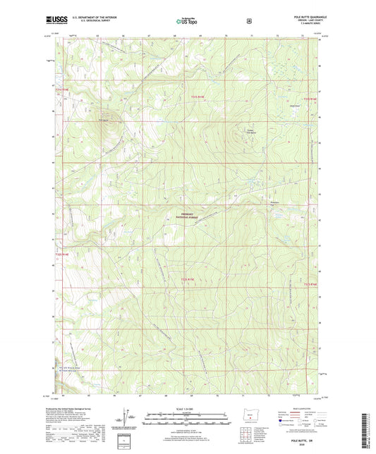 Pole Butte Oregon US Topo Map Image