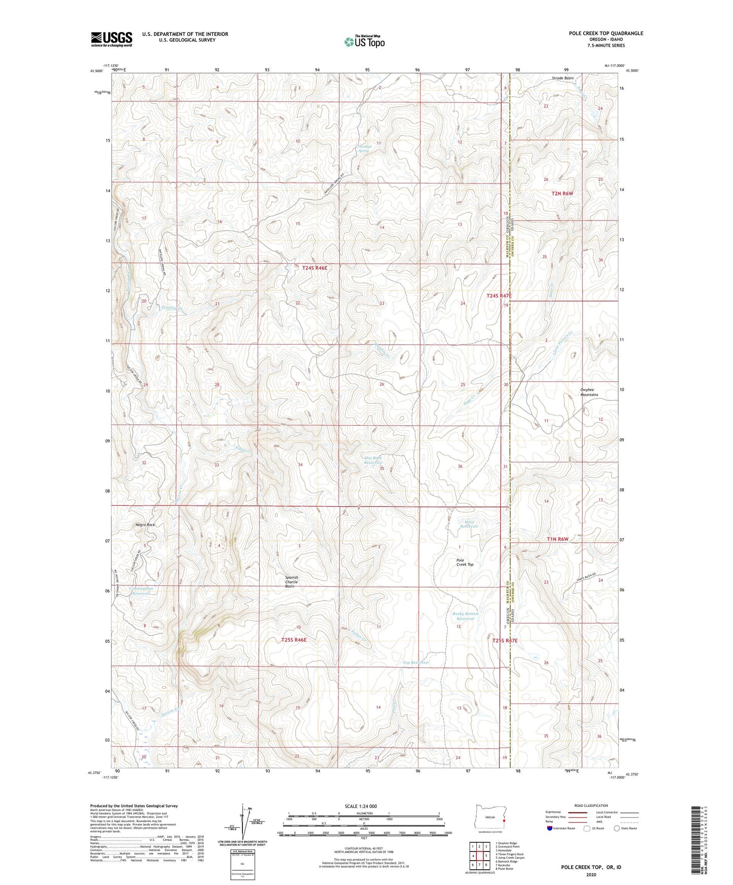 Pole Creek Top Oregon US Topo Map Image