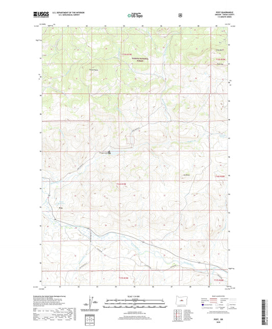 Post Oregon US Topo Map Image