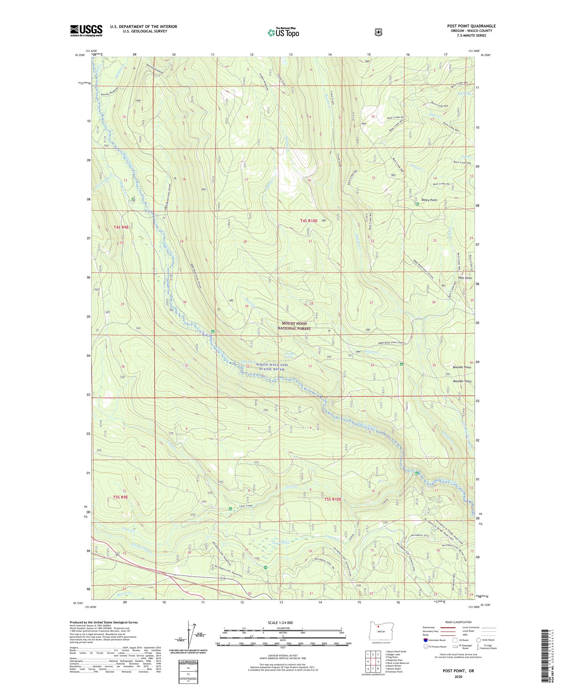 Post Point Oregon US Topo Map – MyTopo Map Store