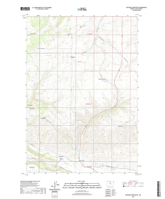 Postage Stamp Butte Oregon US Topo Map Image
