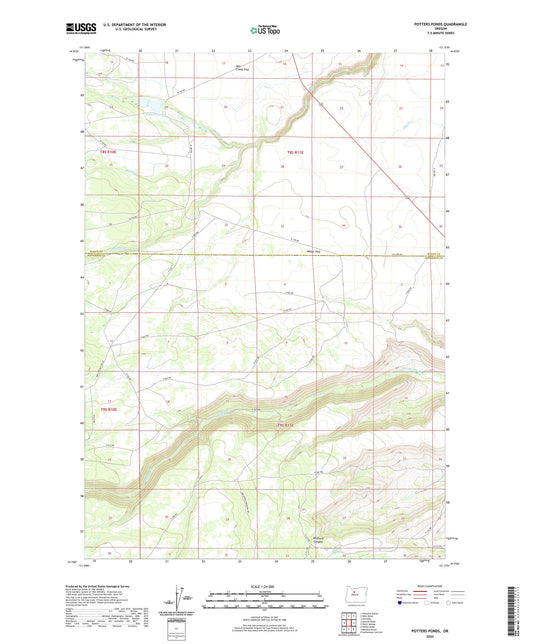Potters Ponds Oregon US Topo Map Image