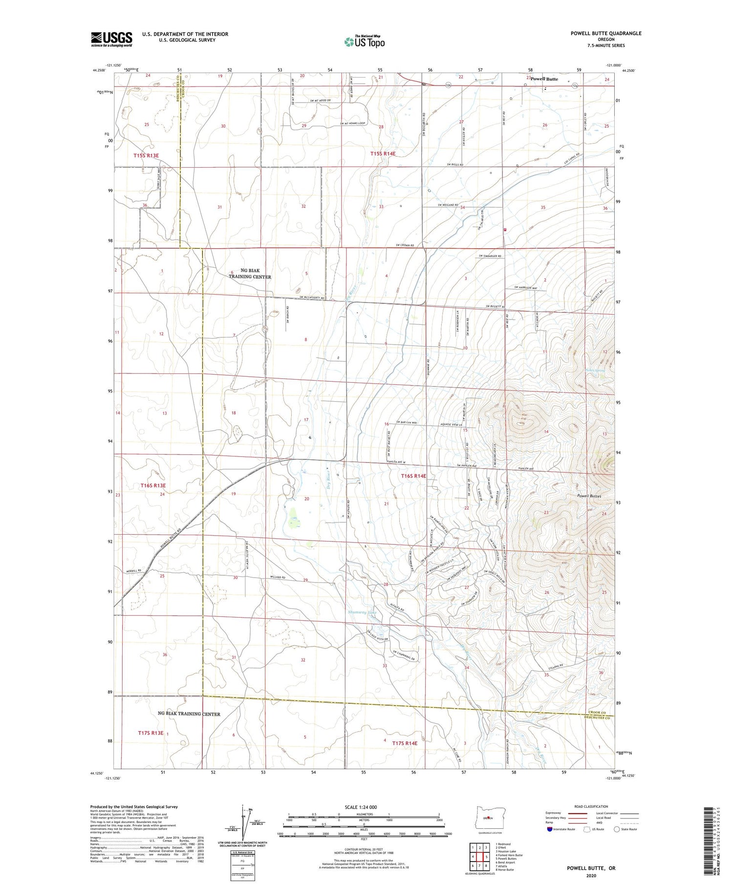 Powell Butte Oregon US Topo Map Image