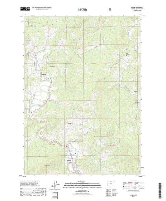 Powers Oregon US Topo Map Image