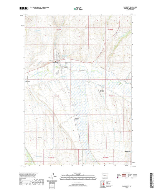 Prairie City Oregon US Topo Map Image
