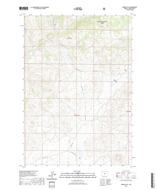 Pringle Flat Oregon US Topo Map Image