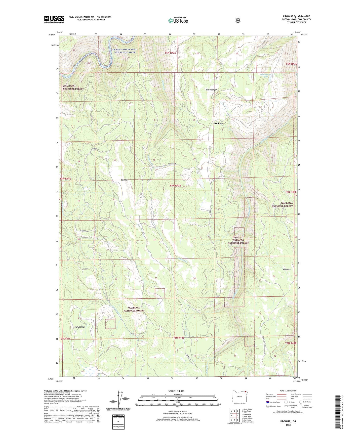 Promise Oregon US Topo Map Image