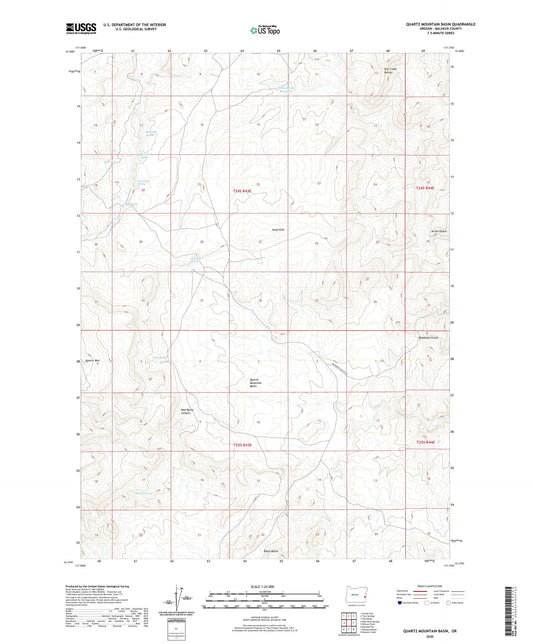 Quartz Mountain Basin Oregon US Topo Map Image