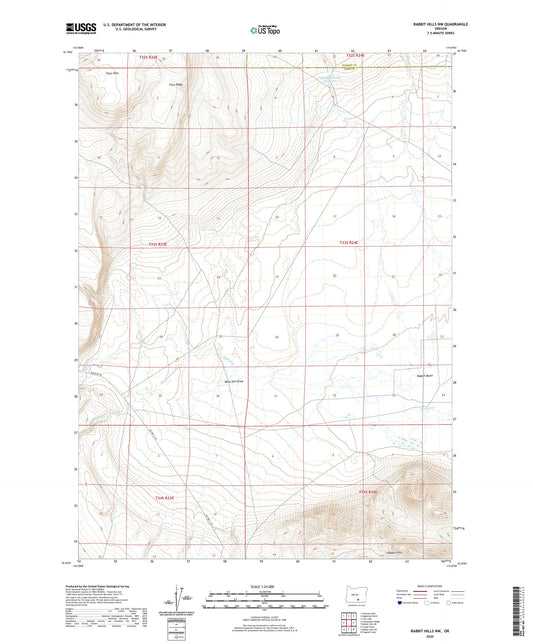 Rabbit Hills NW Oregon US Topo Map Image