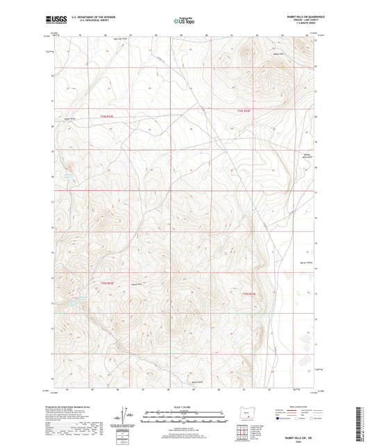 Rabbit Hills SW Oregon US Topo Map Image