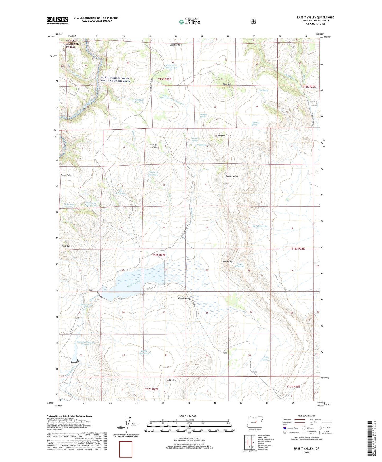 Rabbit Valley Oregon US Topo Map Image