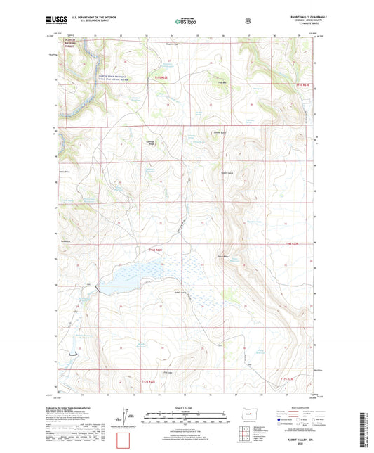 Rabbit Valley Oregon US Topo Map Image