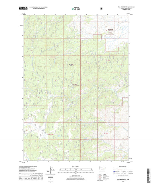 Rail Creek Butte Oregon US Topo Map Image
