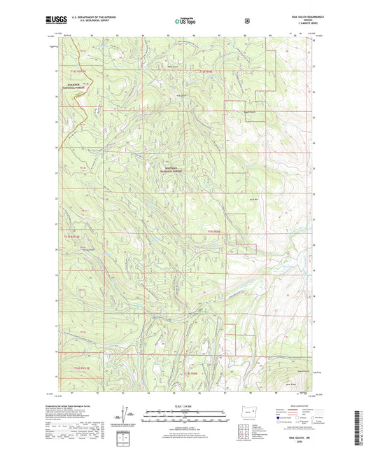 Rail Gulch Oregon US Topo Map Image