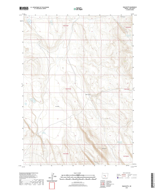 Rams Butte Oregon US Topo Map Image