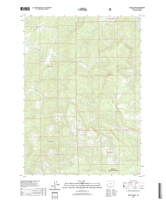 Rasler Creek Oregon US Topo Map Image