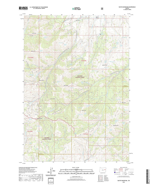 Rastus Mountain Oregon US Topo Map Image