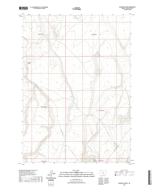 Rawhide Canyon Oregon US Topo Map Image