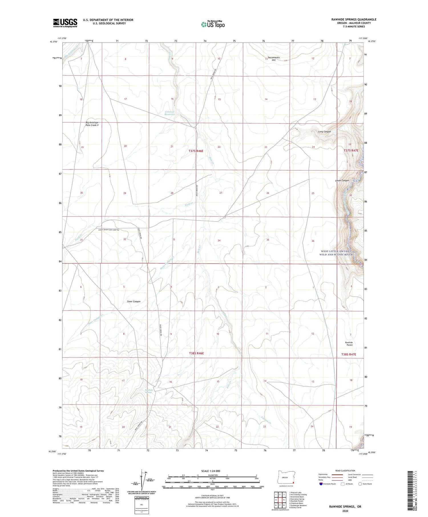 Rawhide Springs Oregon US Topo Map Image