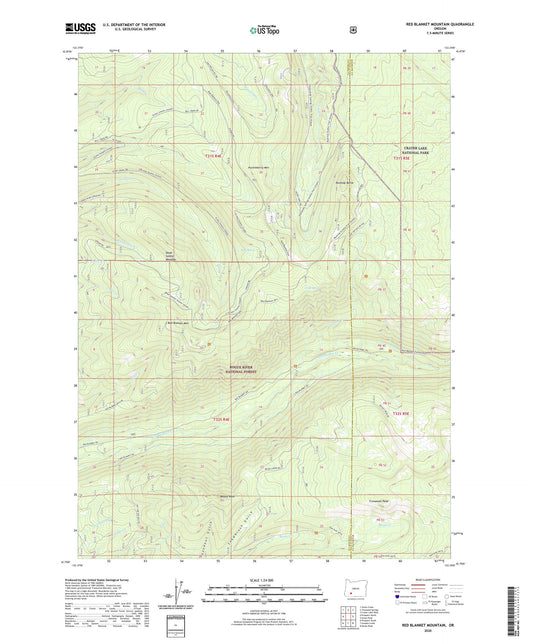 Red Blanket Mountain Oregon US Topo Map Image
