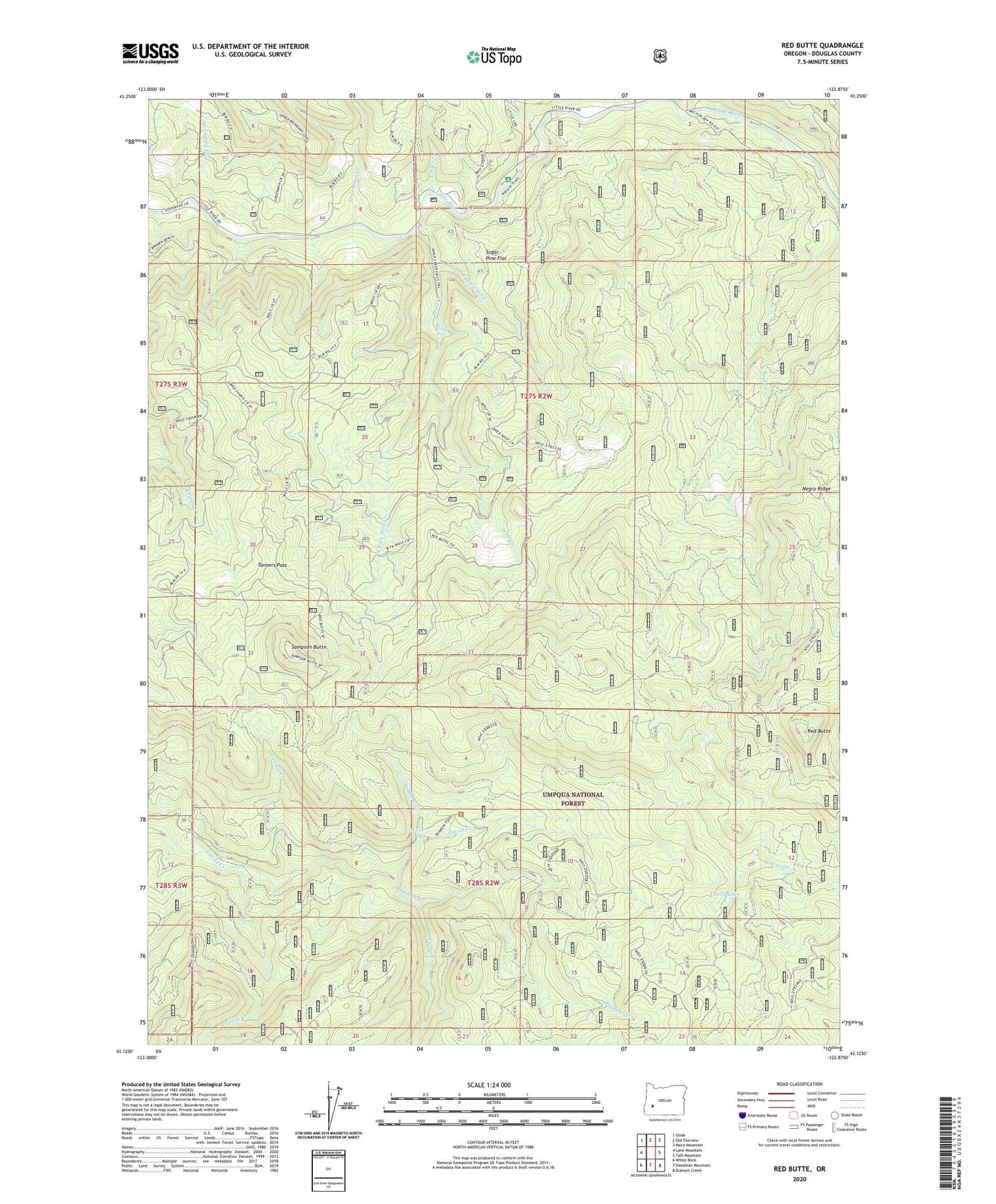 Red Butte Oregon US Topo Map Image
