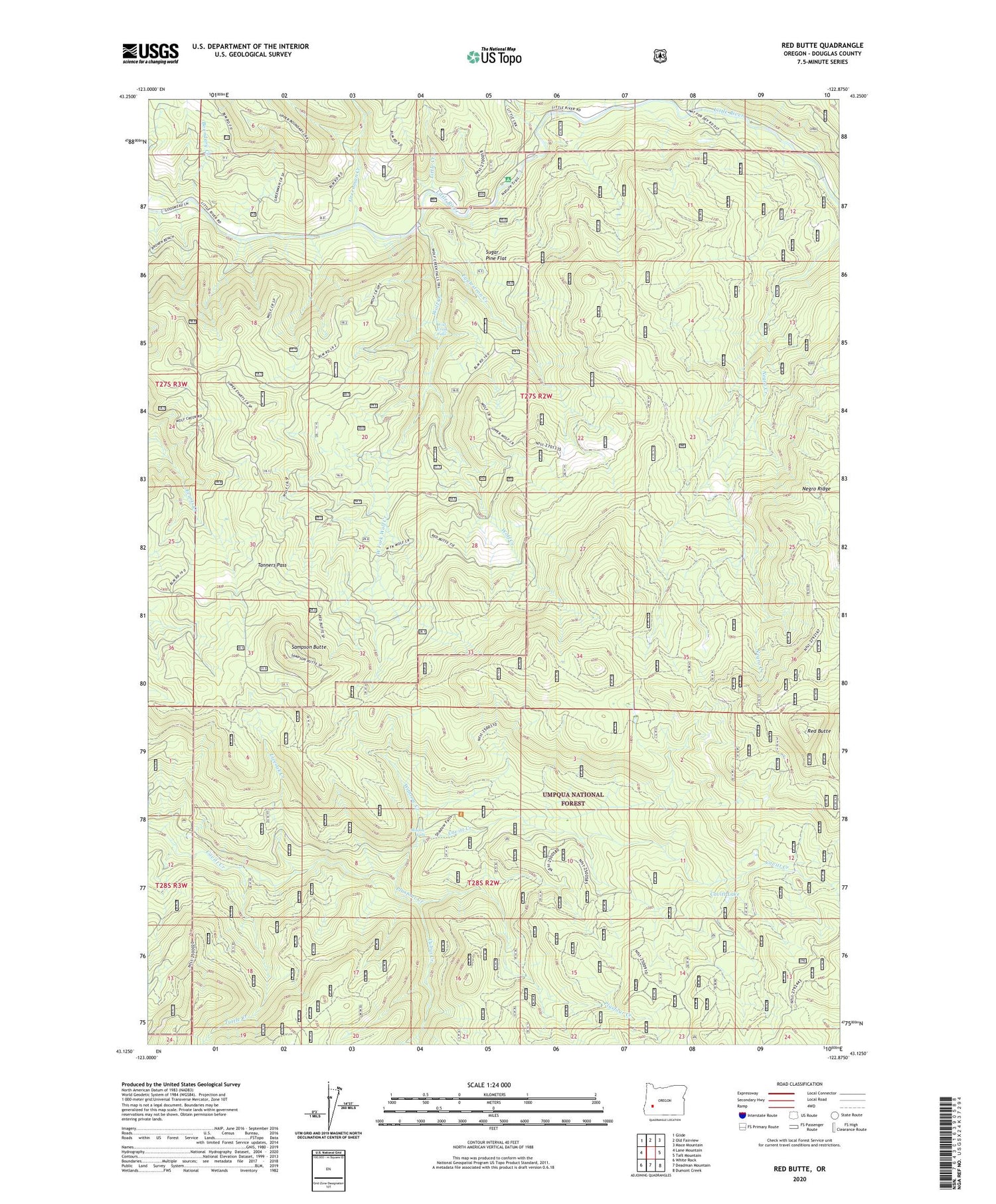 Red Butte Oregon US Topo Map Image