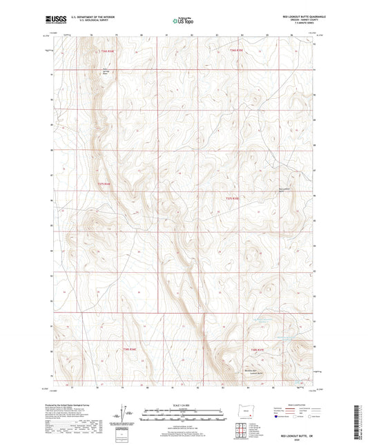 Red Lookout Butte Oregon US Topo Map Image