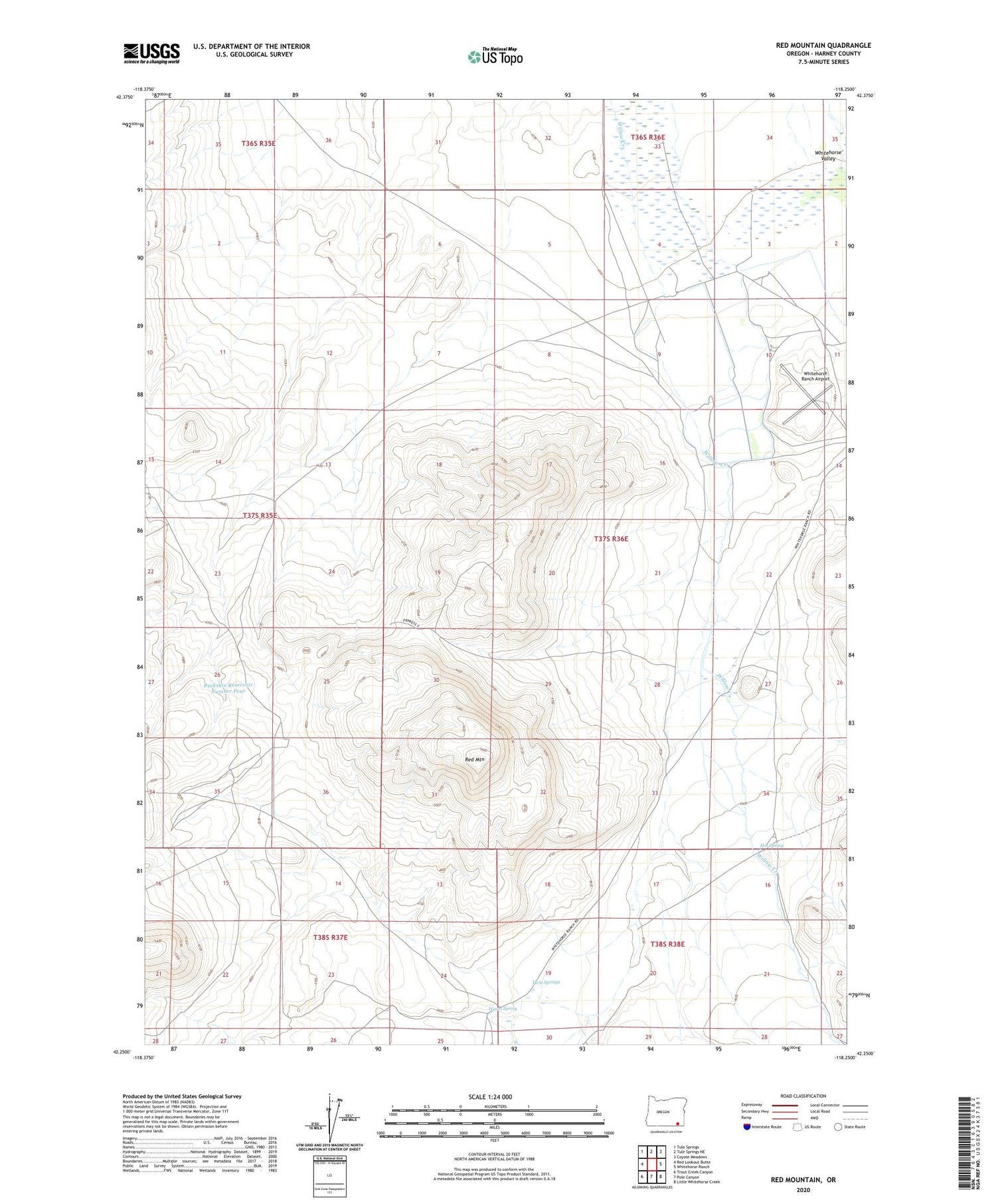 Red Mountain Oregon US Topo Map Image