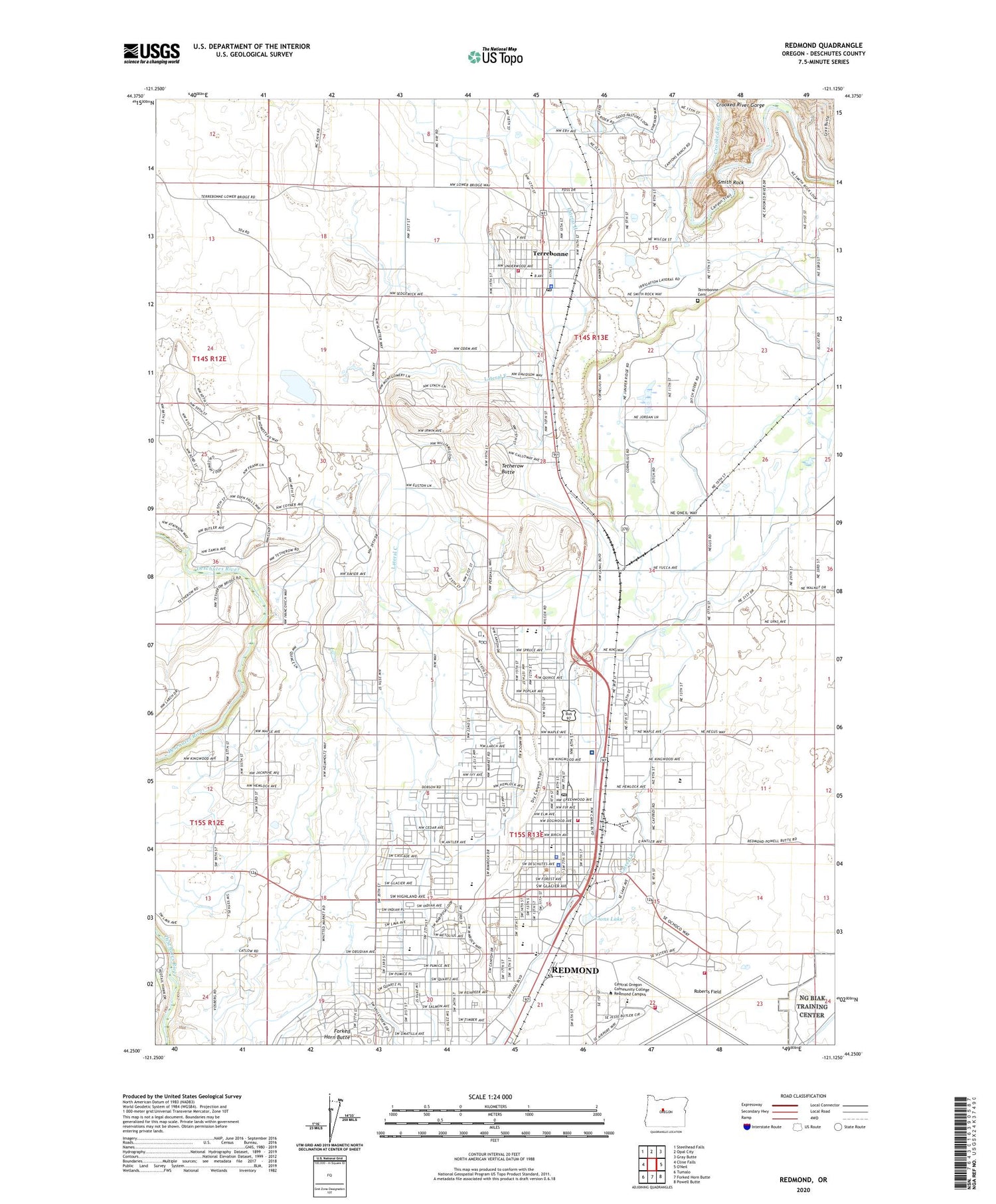 Redmond Oregon US Topo Map Image