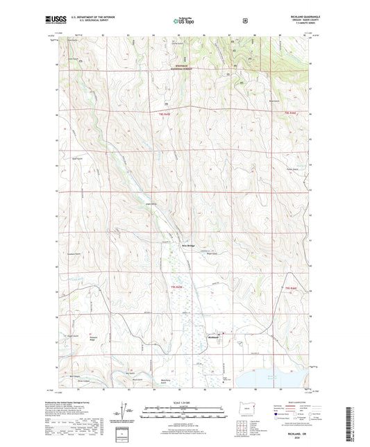 Richland Oregon US Topo Map Image