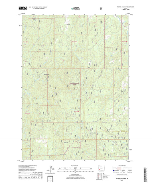 Richter Mountain Oregon US Topo Map Image