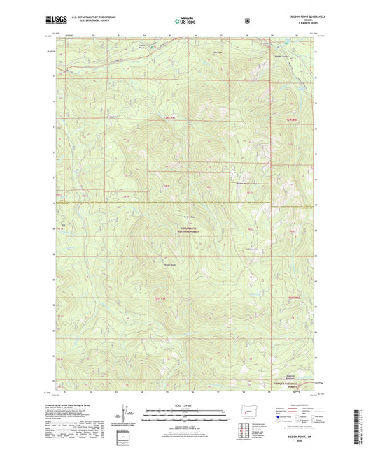 Rigdon Point Oregon US Topo Map Image