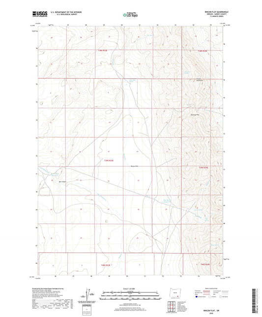 Rincon Flat Oregon US Topo Map Image
