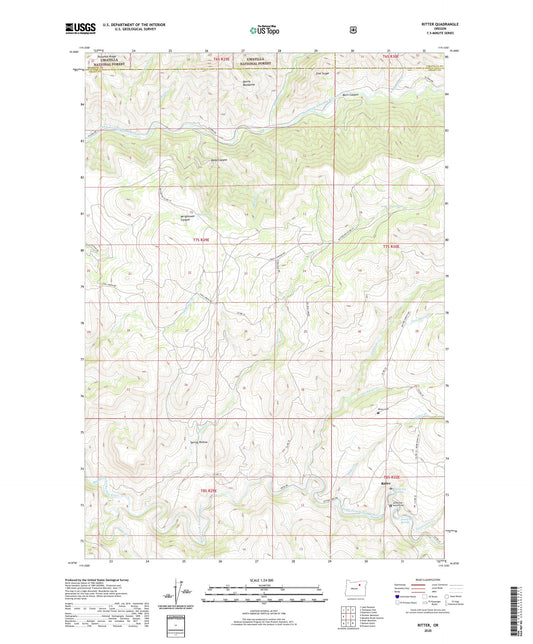 Ritter Oregon US Topo Map Image