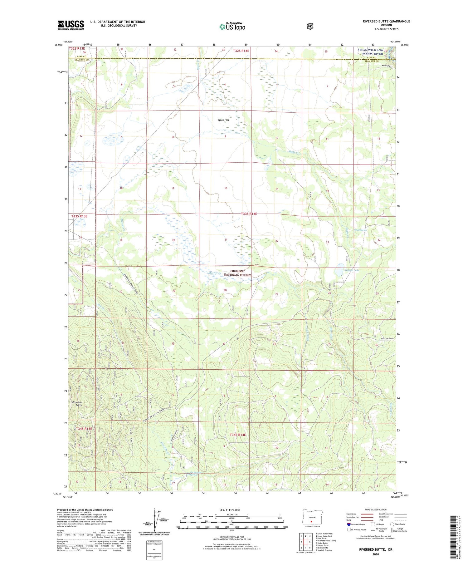 Riverbed Butte Oregon US Topo Map Image