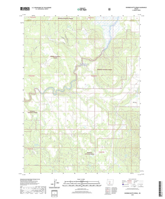 Riverbed Butte Spring Oregon US Topo Map Image