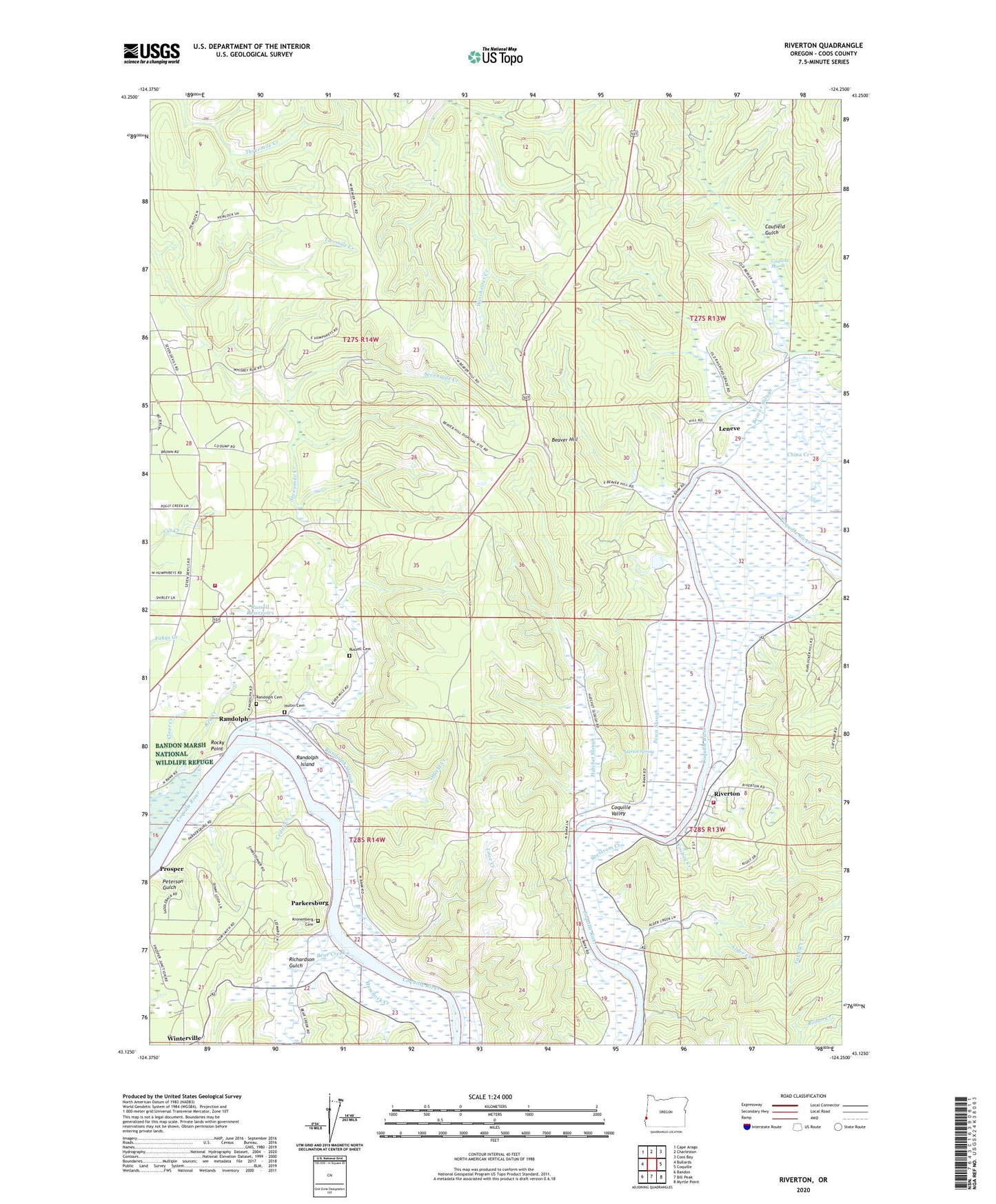 Riverton Oregon US Topo Map Image