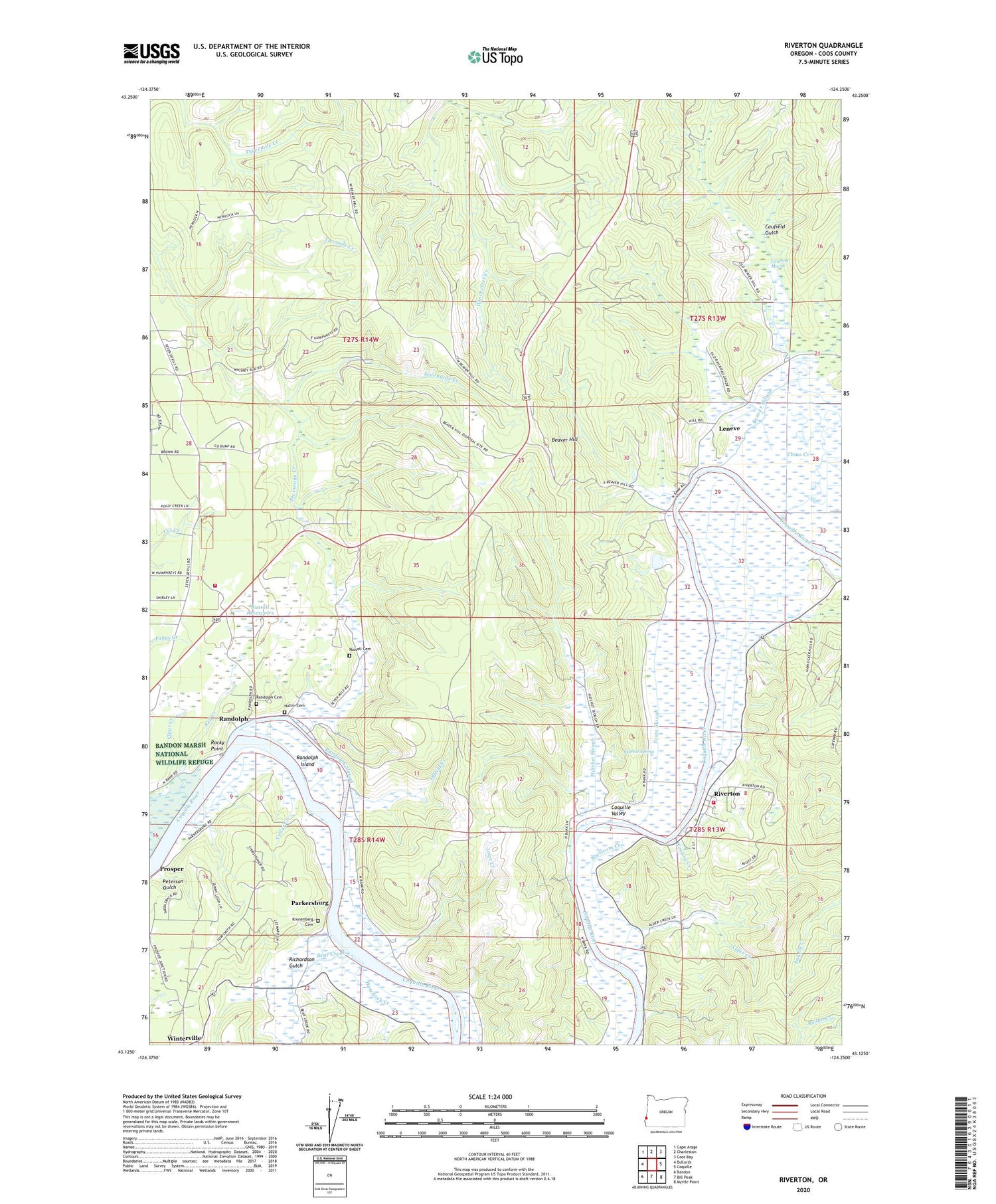 Riverton Oregon US Topo Map Image