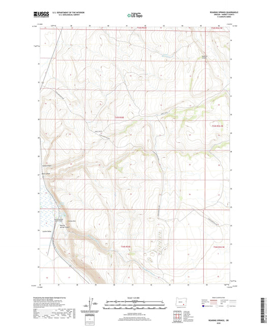 Roaring Springs Oregon US Topo Map Image