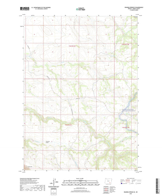 Roaring Springs SE Oregon US Topo Map Image